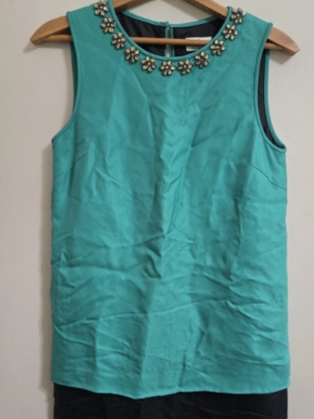 Kate Spade Rosita Embellished Shift Dress 4 Colorblock Floral Jewel Collar EUC